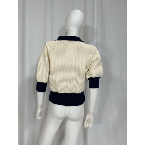 Staud 'Altea' White Cotton Blend Sweater Size M - Picture 3 of 5